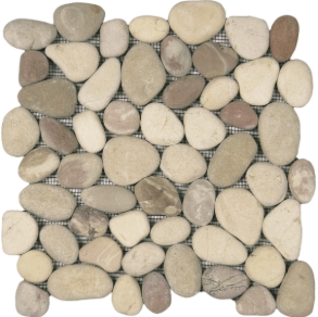 Mix WhitePinkBeige Rectified Matte Pebble Interlocking - stone tile